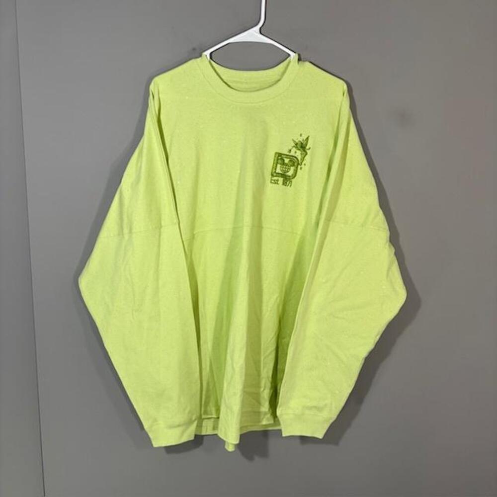 Disney Shirt Womens XXL Green Walt Disney World Tinker Bell Spirit Jersey Top